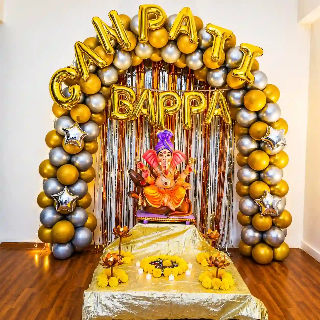 Golden and Silver Ganesh Decoration